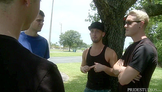 Cock Virgins Suck 3 Dicks Hard, Drooling and Moaning Wildly