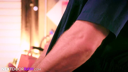 Hunk Mechanic Pounds Elliot Finn and Roman Todd Raw in NextDoorRaw Orgy