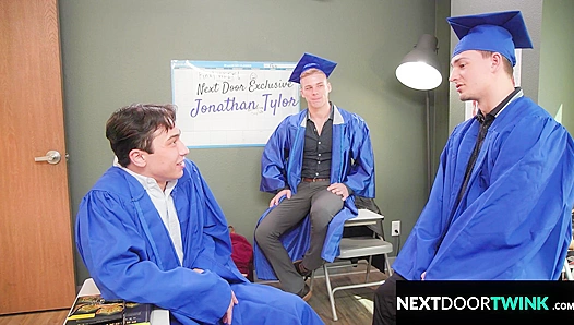 Stoked Grads Celebrate With A Train Fuck - Masyn Thorne, Jonathan Tylor, Cameron Neuton