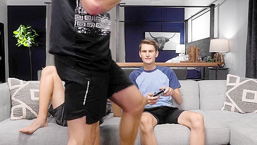 Horny Twink Threesome wt Muscle Hunk Roomie - Damien White, Jack Bailey, Trevor Harris - NextDoorTwi