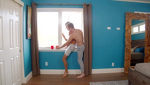 NEXT DOOR TWINK Teen Boy Fucks BF Bareback While Parents Away