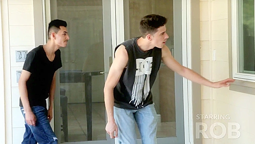 Next Door Twink Peeping Twinks Invited Into Threesome