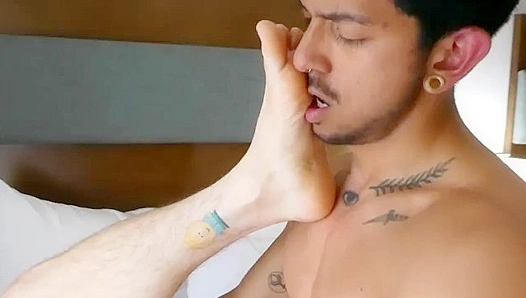 Leo fucks that big cum covered cock hard fast and deep into Riley’s tight hole