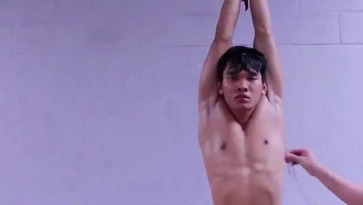 Handsome Asian Boy 18+ Gets His Nipples Toyed In Hot Bondage Scene