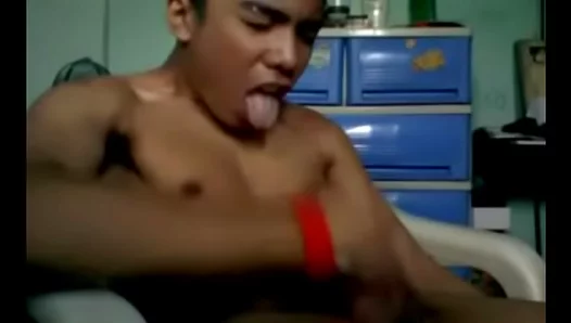 Hot Asian Guy Cums While Jerking Off in Sexy Gay Clip