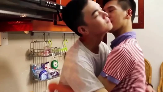 Asian Twinks 18+ Share a Passionate Kiss in Intimate Gay Session