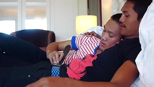 Daniel and Guy Enjoy Intense Bareback Session With Asian Twinks 18+