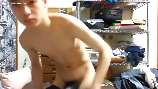 Asian Teen 18+ Teases with Cock in Live Cam Gay Session
