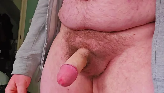 Horny Chubby Man Shows Off His Hard Cock and Cumshot