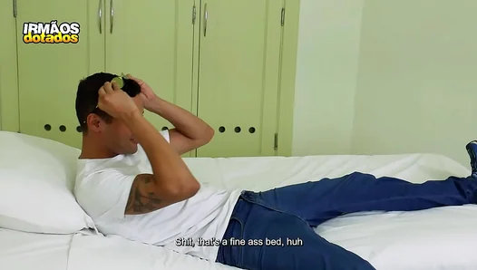 Muscular StepSon Gets Seduced by Step–Dad’s Big Cock at Christmas Dinner