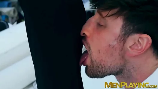 Franky Fox Drills Suit Tailor Raw for Payment in Classy Office Blowjob Session