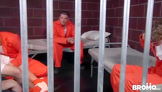 Prison Orgy: Eli Hunter, Zane Anders, Donny Forzo, Sebastian Young Unleash Desire - Bromo US