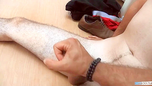 Hairy-Legged Hunk Rides Cock On-Camera - Naughty Scout Seduction