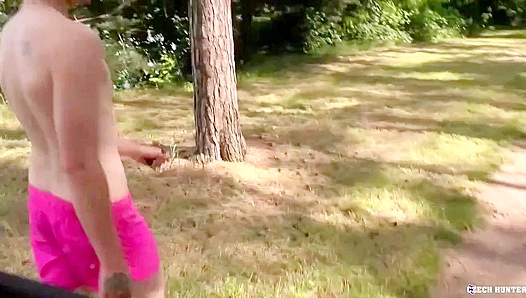 XXX Gay - Pale Stunner's Tight Booty Fucked Outdoors