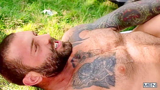 Hairy Beefcake Markus Kage Drills Benjamin Blue Outdoors