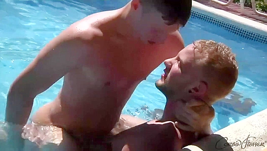 Tom and Josh Dive Deep - Underwater Cock Sucking & Poolside Fucking - CorbinFisher