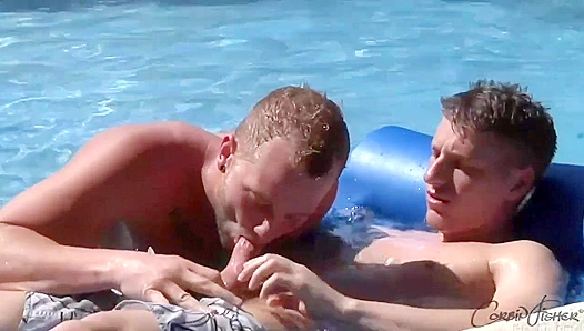 Tom and Josh Dive Deep - Underwater Cock Sucking & Poolside Fucking - CorbinFisher