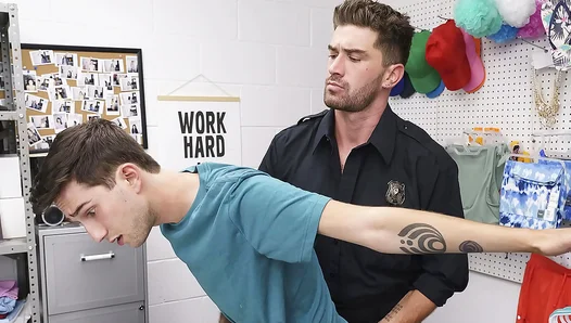 Hot Gay Cop Seduces and Searches Young 18+ Shoplifters in Steamy Encounter