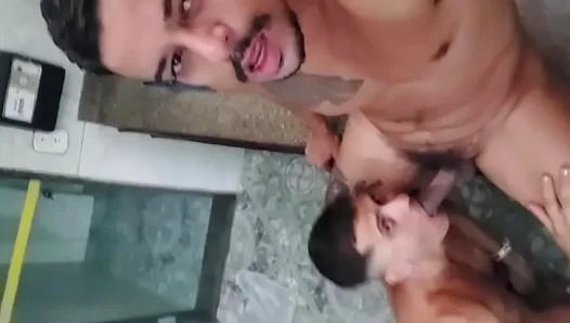 Naughty Tattooed Guy Seduces Straight Teen 18+ in Hot Blowjob Session