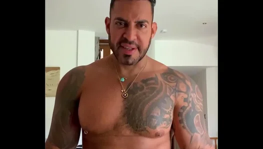 Viktor Rom Flexes Muscles & Masturbates His BBC in Latino Solo Show