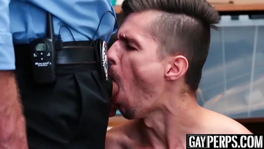 Officer Blasts Suspect's Bareback Ride To A Cum–Filled Ending