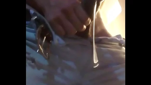 Solo Boy 18+ Enjoys Precum and Cigarette Fumes During Ice Cold Masturbation Session