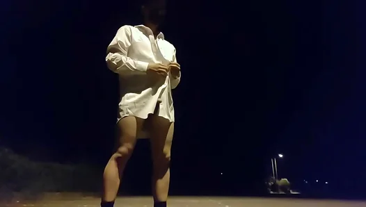 Teen 18+ Nono Masturbates Outdoors in Exciting Live Broadcast