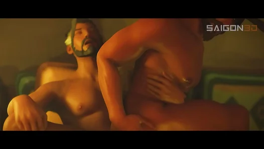 Cassidy & Hanzo Heat Up Overwatch 2 in Intense 3D Yaoi Anime Scene