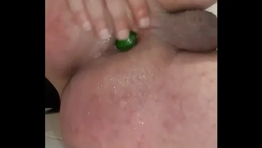 Cucumber Stretches Ass in Intense Gay Amateur Anal Session