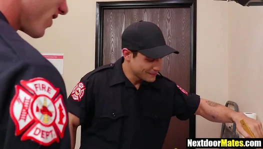 Hot Firefighters Go Bareback in Steamy Anal Session