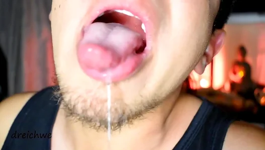 Saliva–Filled Kisses Heat Up Latino Tongue Fetish Action