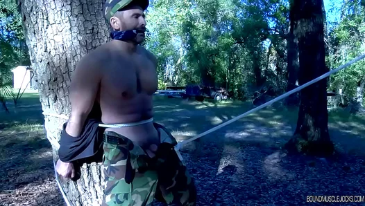 Tyler and Duke's BDSM Adventure in the Woods โ Bound Muscle Jocks Outdoor Action