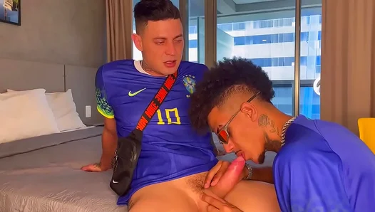 João and Friend Celebrate Brazil’s Victory with Hot Interracial Anal Fun