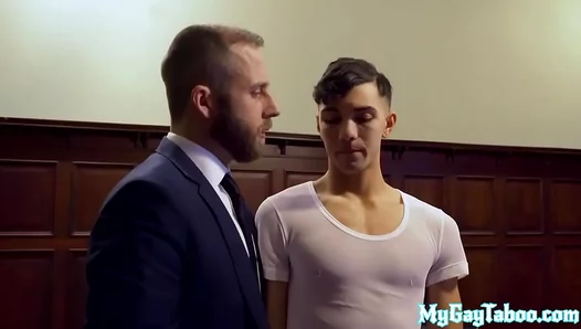 Handsome Top Drills Hairy Bottom After Intense Blowjob Session