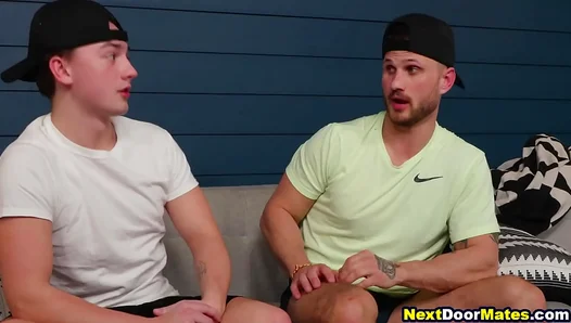 Tattooed Jocks Get Wild After Baseball Game in Hot Bareback Anal Session