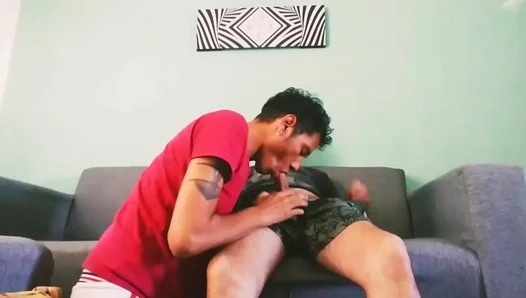 Hairy Daddy Delights in Afternoon Blowjob Session with Smoky Flavor