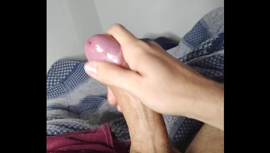 Energetic Cum Release with a Very Wet Handjob – Solo Gay Masturbation – Big Dick Fun
