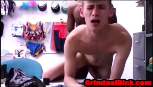 Blonde Thug Gets Caught Taking Hard BBC Bareback By Cop Interracial Gay Sex