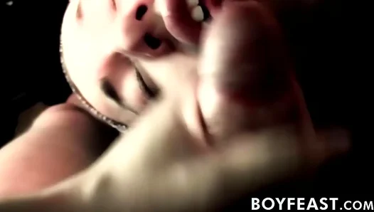 Blake’s Tattooed Twink 18+ Delights in POV Blowjob & Wank Session