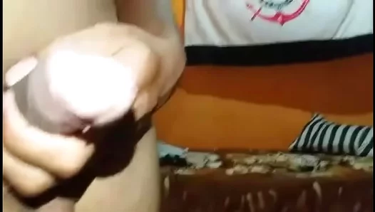 Gay Amateur Gives Sweet Handjob to Fake Dick in Hot Masturbation Scene