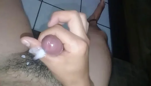 Teen 18+ With Small Cock Pours Milk During Intense Masturbation Session