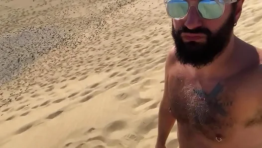 Hand Job Action Heats Up At Maspalomas Dunes In PublicGay Fun