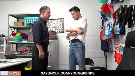 Security Guard Fucks Cute Thief Boy 18+ in Intense Young 18+Perps Scene