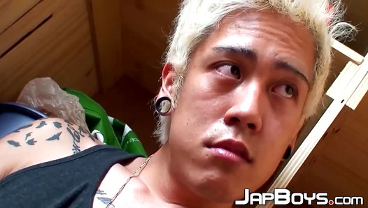 Blond Japanese Twink 18+ Masters Solo Anal Play & Dick Stroking