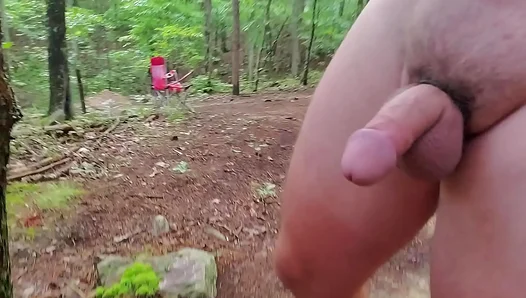 Nude Hiker with Cock Ring Explores Outdoor Pleasure Solo