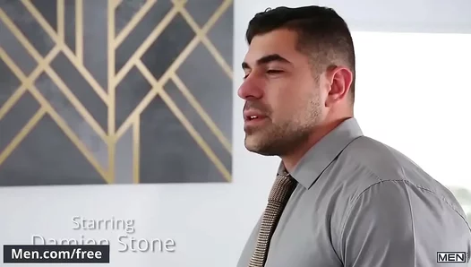 Muscular Hunks Damien and Julian Engage in Intense Office Anal Action