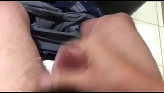 Relieving Stress: Office Bathroom Stalls & Cock Stroking Fantasies