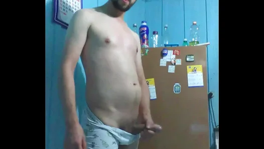Jack Off With Big Cock In Kitchen Gay Masturbation Scene