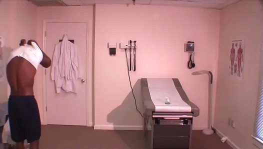 Straight Hunk Gets Prostate Exam From Doctor In Medical Clinic Visit