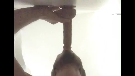 Throat Massaging Dildo Sucking Leads to Intense Blowjob & Swallowing Session